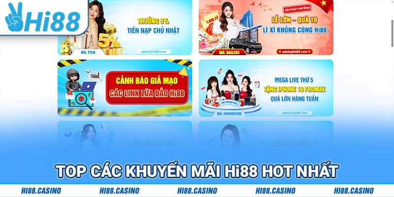 Top các khuyến mãi Hi88 hot nhất